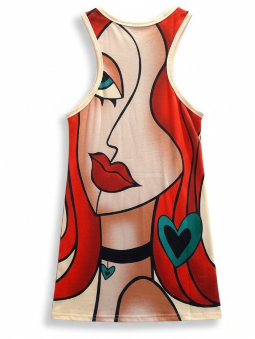 Graphic Pop Art Tank Tunic Mini Dress- Size Large- Like New - Picture 9 of 9